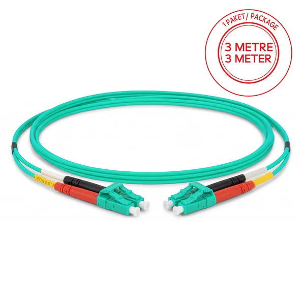 Alfafonet LC/PC-LC/PC Multimode OM3 Dupleks 3 Metre Fiber Patch Cord ürün görseli 1