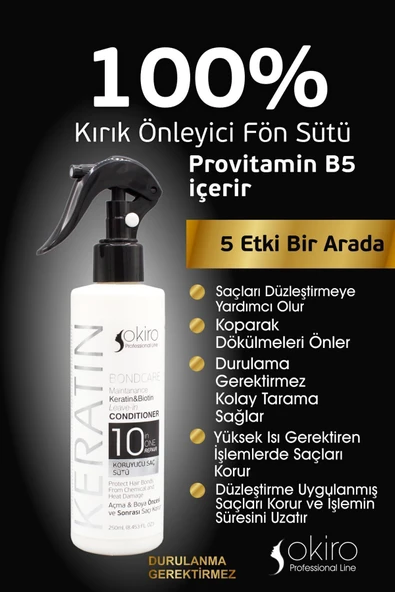 Keratin Özlü Koruyucu Saç Sütü 250 ml - Resim 3