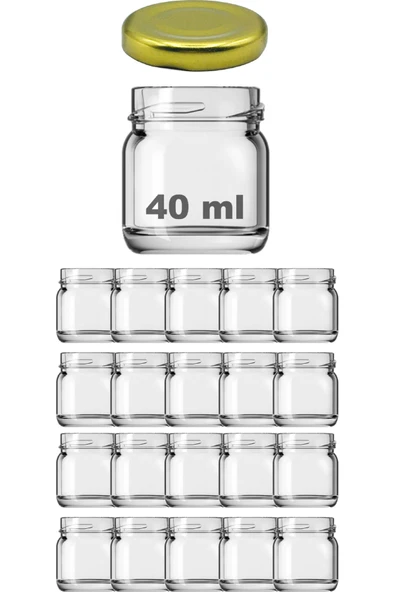 20 Adet Mini-küçük Cam Kavanoz Numune, Mama, Düğün Ve Kına Şekerleme Kavanozu 40ml. ürün görseli 1