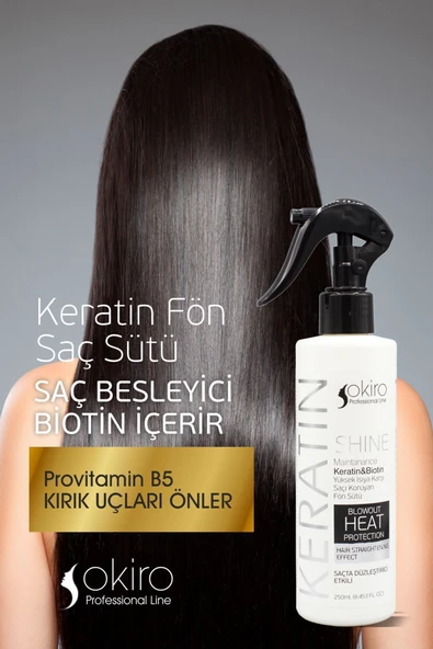Keratin Özlü Koruyucu Saç Sütü 250 ml - Resim 5