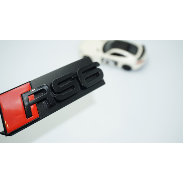 DK Tuning RS6 Siyah Kırmızı 3D Ön Panjur Logo Audi İle Uyumlu ürün görseli 1