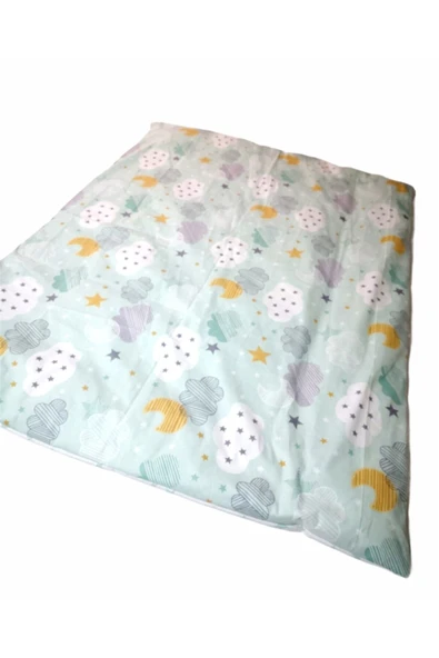 Bebek Alt Açma 50x70 Standart Yeşil Ay Bulut Yıldızlı ürün görseli 1