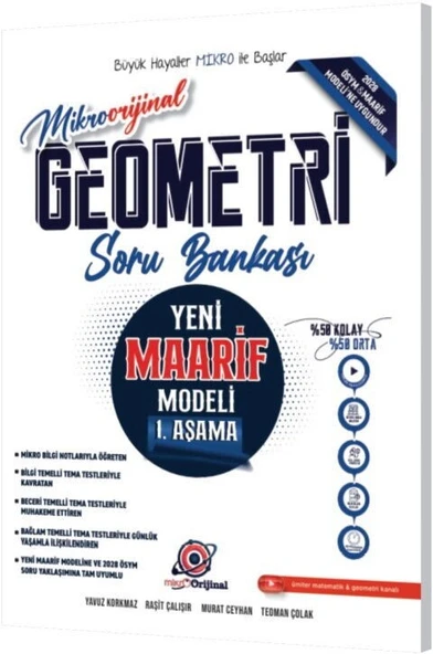 TYT Geometri Maarif Model 1. Aşama Soru Bankası Orijinal Mikro ürün görseli 1