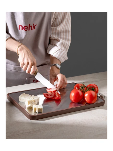 Nehir Dublin Paslanmaz Çelik Ve Abanoz Çift Taraflı Kesme Tahtası ürün görseli 1