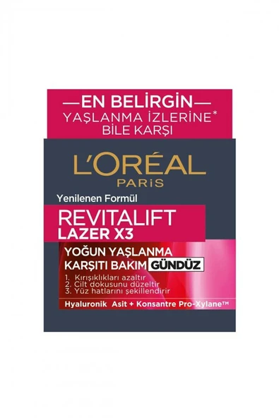L'Oréal Paris Revitalift Lazer X3 Yoğun Yaşlanma Karşıtı Gündüz Bakım Kremi 40-60 yaş ürün görseli 1