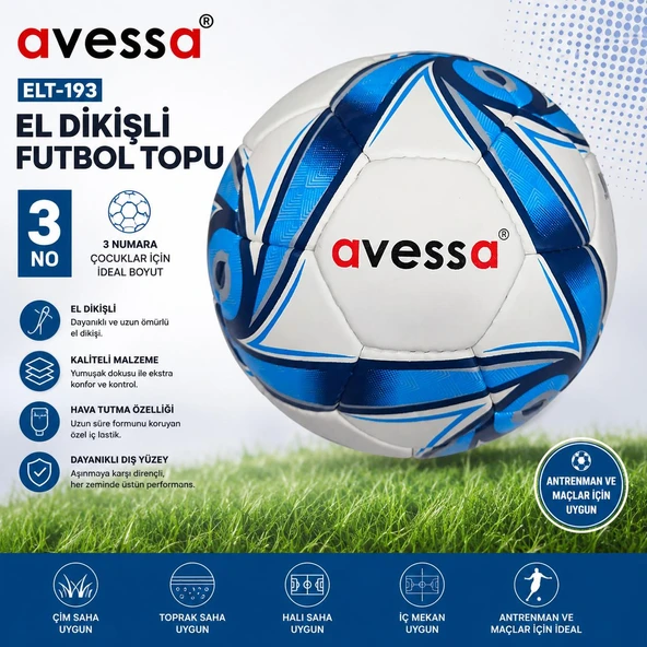 Avessa Elt-193 El Dikişli Futbol Topu No3 ürün görseli 1