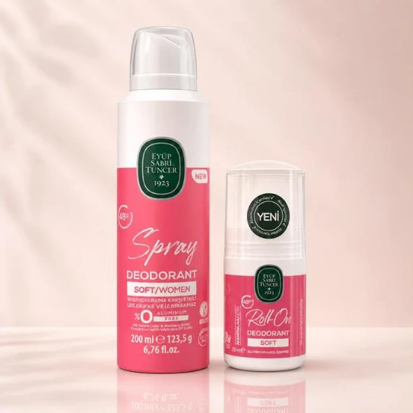 Eyüp Sabri Tuncer Kadın Soft Deodorant 200 ml + Soft Roll On 75 ml set ürün görseli 1