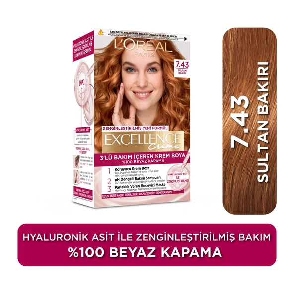 L'oreal Paris Excellence 7.43 Sultan Bakırı ürün görseli 1