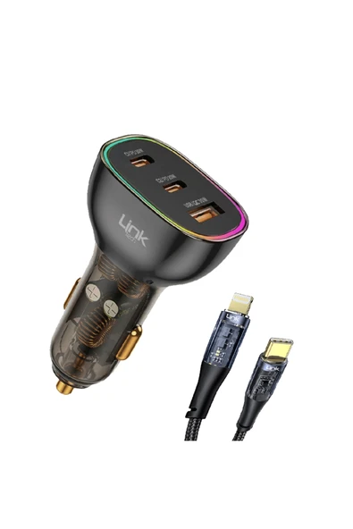 Linktech C507 80w 2xpd 30 20w Type-c To Lightning Usb Araç Içi Şarj Aleti ürün görseli 1