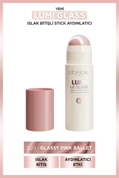 L'Oréal Paris Lumi Glass Islak Bitişli Stick Aydınlatıcı - 620 Glassy Pink Ballet ürün görseli 1