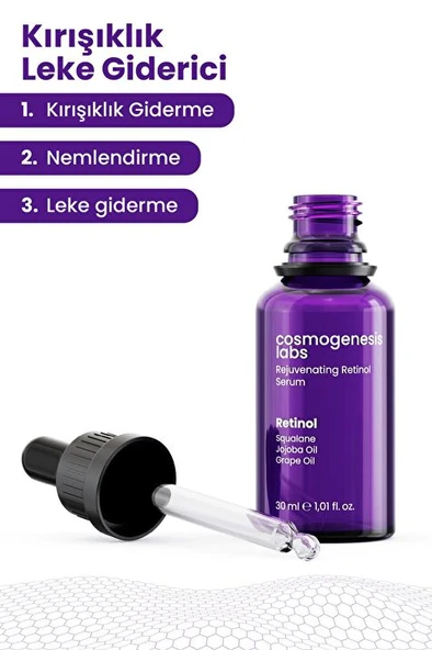 Cosmogenesis Labs Retinol Serum 30ML Canlandırıcı Leke Giderici Pürüzsüz Esnek Görünüm ürün görseli 1