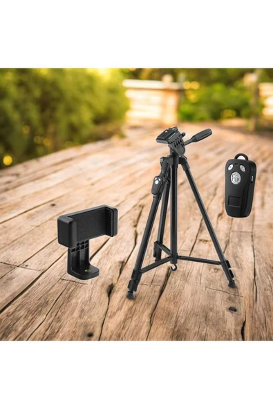 ADR Bluetooth Kumandalı 140 Cm Tripod Telefon Tutuculu Selfie Çubuğu Telefon, Kamera Tripodu ürün görseli 1