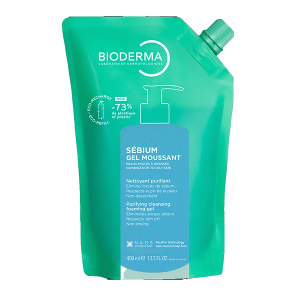 Bioderma Sebium Foaming Gel Refill - Yüz Temizleme Jeli 400 ml ürün görseli 1