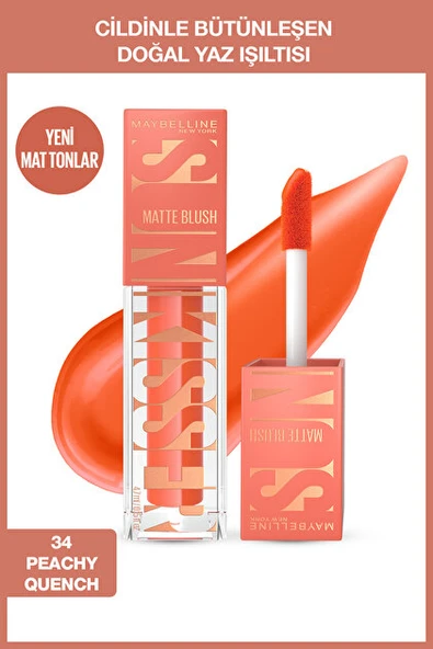 Maybelline Sun Kısser Matte Blush Sıvı Allık 34 Peachy Quench ürün görseli 1