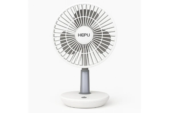 HEPU HP-F880 Şarjlı Masaüstü Fan 4000mAh LED Işıklı Kablosuz Type-C Fan ürün görseli 1