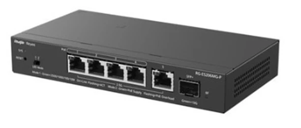 Ruijie-Reyee RG-ES206MG-P 6 Port 10-100-1000Mbps Multi-Gigabit Yönetilebilir Switch 4Port POE+70W ürün görseli 1