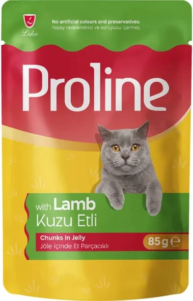 Proline Pouch Jöle İçinde Et Parçacıklı Kuzu Etli Yetişkin Kedi Maması 85g ürün görseli 1