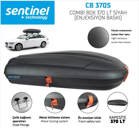 370 litre Sentinel Port Bagaj Tabut Enjeksiyon Baskı Zkarbon Desen 3 lü Kilit Sistemli ürün görseli 1