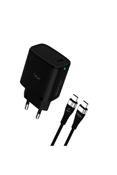 Linktech C316 45w Pd Gan3 Qc 4.0 Type-c To Type-c Kablolu Şarj Aleti Set ürün görseli 1