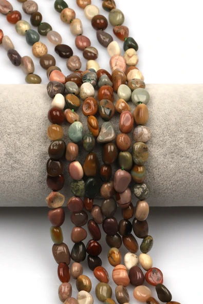 Jasper Doğal Taş Dizi 7 x 10 mm Mercimek Kesim - DZ-1260 ürün görseli 1