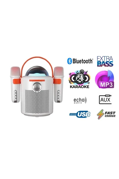 ERD TEKNOLEJİM Y13 Mikrofonlu Rgb Ledli Taşınabilir Bluetooth Hoparlör Çift Mikrofonlu Süper Bass ürün görseli 1