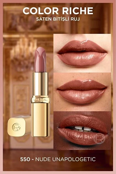 L'Oréal Paris Color Riche Saten Bitişli Ruj - 550 Nude Unapologetic ürün görseli 1