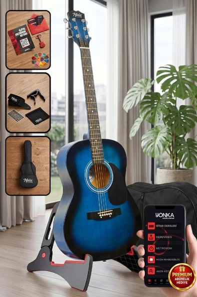 Midex RG-550BL Pack Kaliteli Mavi 40 İnç Akustik Gitar Seti 4/4 Yetişkin ürün görseli 1