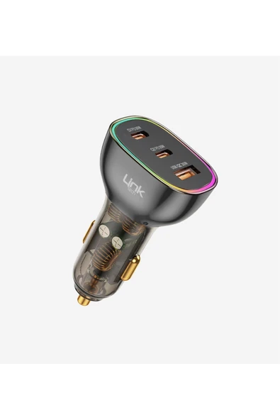 Linktech C506 Şeffaf 80W Çift PD (30+20W) & QC 30W Süper Hızlı Araç Şarj Cihazı ürün görseli 1