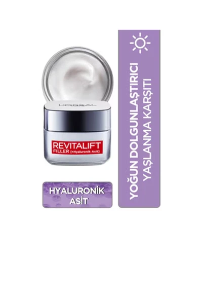 L'Oréal Paris Revitalift Filler Yoğun Dolgunlaştırıcı Yaşlanma Karşıtı Gündüz Kremi - Hyaluronik Asit 50 ml ürün görseli 1