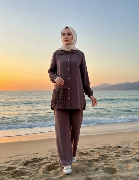 Nuss PANTOLONLU Takım Kahve 1068 ürün görseli 1