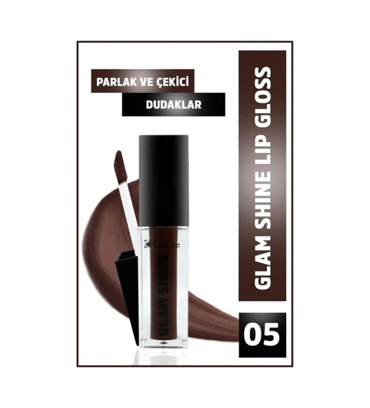 Cecile Glam Shine Lip Gloss 05 Parlak Nemlendirici Dudak Parlatıcısı 6 ml Uzun Süre Kalıcı ürün görseli 1