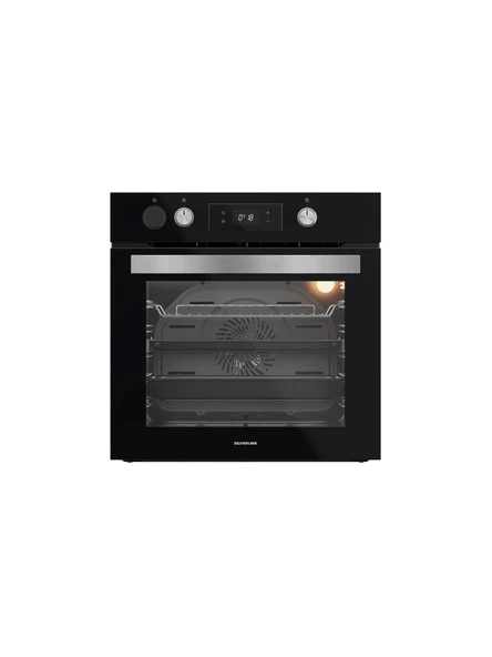 Silverline BO65P4B01 Buhar Destekli + Airfryer Özellikli Siyah Cam Ankastre Fırın ürün görseli 1
