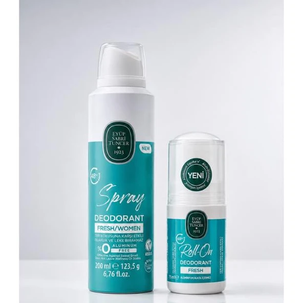 Eyüp Sabri Tuncer Kadın Fresh Deodorant 200 ml + Fresh Roll On 75 ml set ürün görseli 1