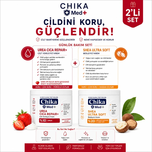 Chika Med + UREA CICA REPAIR+ & SHEA ULTRA SOFT Onarıcı & Besleyici 2'li Bakım Seti ürün görseli 1