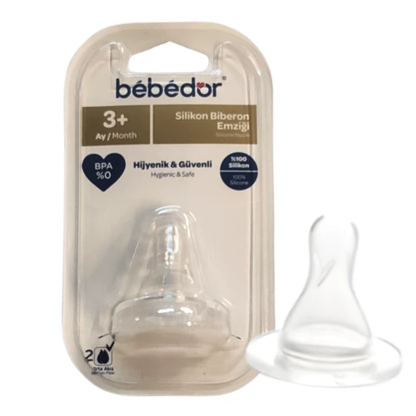 Bebedor 302 Orta Akış Silikon Biberon Emziği 3 Ay+ ürün görseli 1