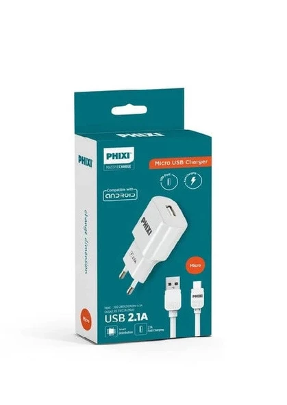 Phixi pch211m Micro Usb Şarj Cihazı 2.1a ürün görseli 1