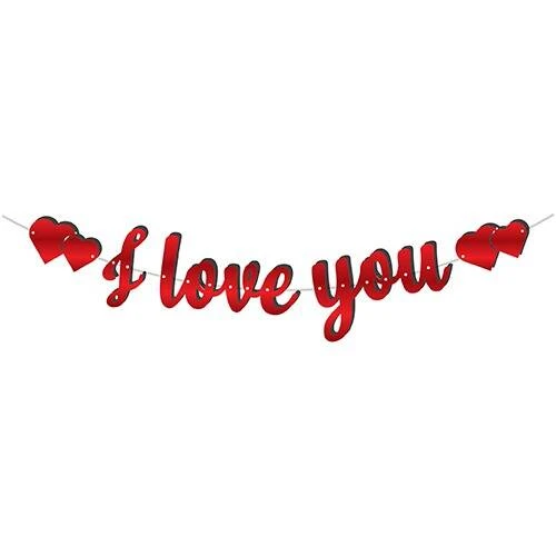 Kaligrafi Banner "I Love You" - Kırmızı ürün görseli 1