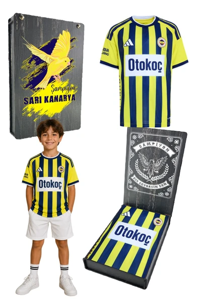 FENERBAHÇE ORİJİNAL LİSANSLI  26/27 SEZON SARI-LACİVERT ÇOCUK FORMA UV KUTU HEDİYELİ ürün görseli 1