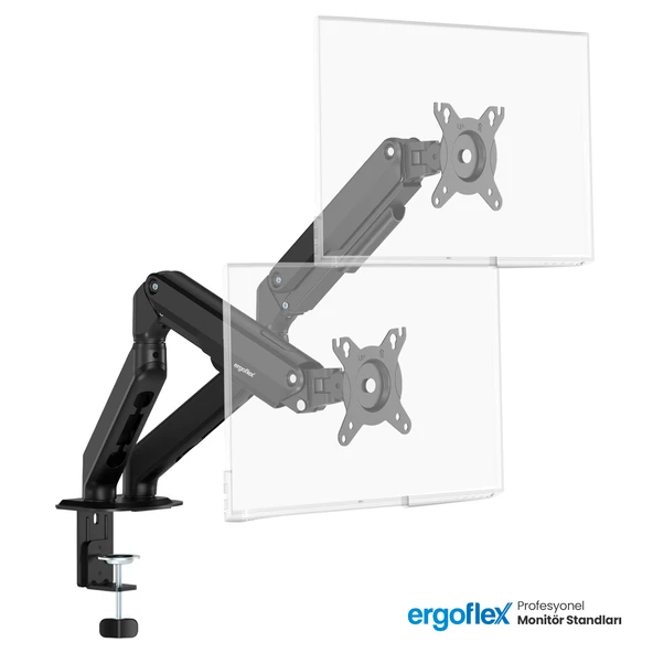 Ergoflex X16 Çift Kol  17-32 inch 2-9 kg Amortisörlü Monitör Standı 2026 Versiyon ürün görseli 1