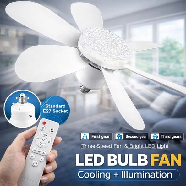 2İN1 Tavan Vantilatörü 3 Işıklı Ve 3 Hız Modu Kumandalı Aydınlatma Fan Avize ürün görseli 1