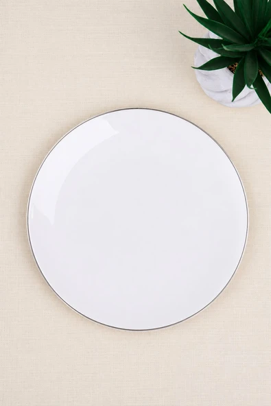 Tabak Evi Porselen Chic Platin Yaldızlı Pasta Tabağı 20,50cm Tekli ürün görseli 1