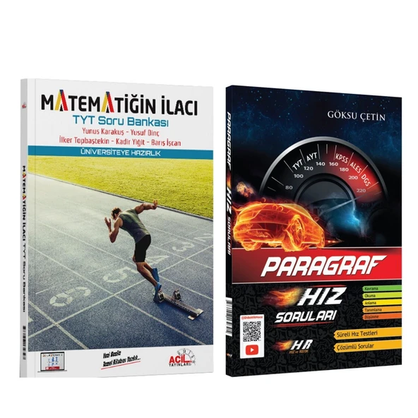Hız ve Renk Paragraf ile Acil Yayınları TYT Matematiğin İlacı Soru Bankası Seti 2 Kitap ürün görseli 1