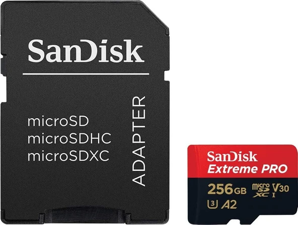 SanDisk 256GB Extreme Pro MicroSDXC Hafıza Kartı (200mb/s) ürün görseli 1