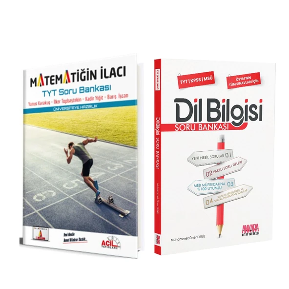 Acil TYT Matematiğin İlacı ve AKM Dil Bilgisi Soru Bankası Seti 2 Kitap ürün görseli 1