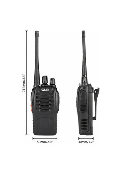 BF-888S UHF El Telsizi 2'li Set 1500mAh Bataryalı 16 Kanal El Fenerli ürün görseli 1