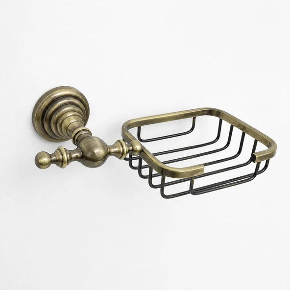 Antik Sarı Lüks Tel Sabunluk Duvara Monte Banyo Wc Metal Sabunluk Şık Dekoratif Sabunluk Modeli ürün görseli 1