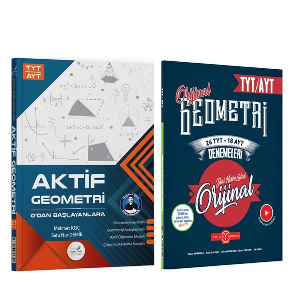 Aktif TYT AYT Geometri 0 dan Başlayanlara ve Orijinal Yayınları 24 TYT 17 AYT Deneme Seti 2 Kitap ürün görseli 1