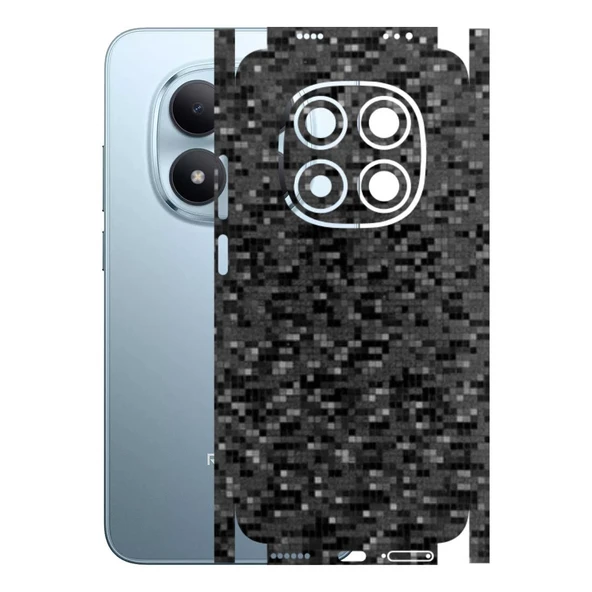 Redmi Note 15 Pro ile Uyumlu 360 Arka Kaplama(Kılıf Değildir!)   Pixel Desenli Siyah ürün görseli 1