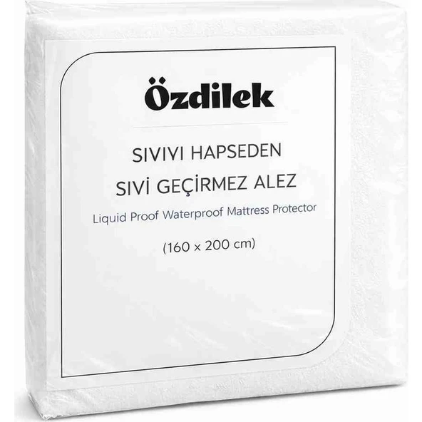 Özdilek Sıvı Geçirmez Alez  160x200 Çift Kişilik %100 Pamuk Üst Yüzey  Fitted Lastikli Yatak Koruyucu  Nefes Alabilir  Terletmez  Anti Alerjik ürün görseli 1
