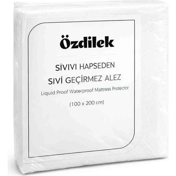 Özdilek Sıvı Geçirmez Alez 100x200 cm Tek Kişilik %100 Pamuk Üst Yüzey  Fitted Lastikli Yatak Koruyucu  Nefes Alabilir  Terletmez  Anti Alerjik ürün görseli 1